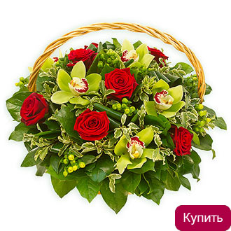 Корзина с розами Наваждение